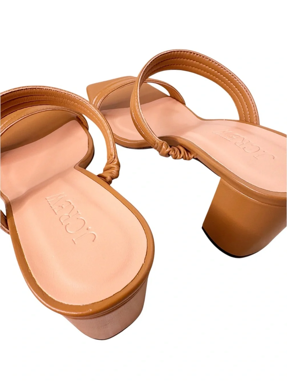 J. CREW NEW in BOX Leather Two Strap Heeled Sandal Size 8.5 in Sand Castle